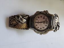 Navajo Native American Sterling GF Eagle 16mm Watch Tips And Watch picture