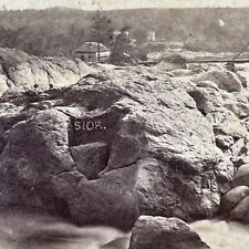 Antique 1870s Graffiti In Manchester New Hampshire Stereoview Photo Card V1935 picture