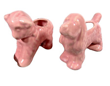 Vintage Mid-Century Ceramic Planters Cocker Spaniel and Lamb in Rose-Pink Glaze picture