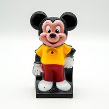 Vintage Walt Disney's Mickey Mouse Coin Piggy Bank & Plug Play Pal Plastic 1970s picture