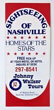 1970s Johnny Walker Tours Nashville TN Sightseeing Stars Homes VTG Brochure  picture