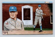 Postcard Baseball Player Walter Johnson Mural Coffeyville Kansas Museum AL1 picture