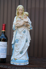 LARGE german marked madonna bisque porcelain statue picture