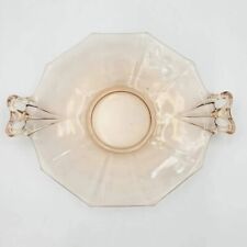 Vintage Fostoria Fairfax Glass Plate Dish Rose Pink Bow Handles #2375 9