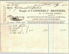 NY, NY Fulton St.1882 Letterhead Billhead Vanderbilt Brothers Agricultural Plow picture
