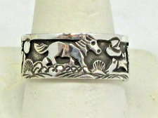 Native American Horse Ring Size 13 1/2 Navajo Signed Loyd Becenti, Sterling #124 picture