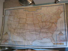 VINTAGE THE UNITED STATES OF AMERICA WALL MAP National Geographic June 1951 picture