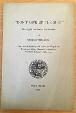 DEERFIELD MA GEORGE SHELDON 1914 WAR OF 1812 US NAVAL HISTORY Pocumtuck Valley picture