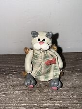 Sweet RUSS BERRIE & CO Mini-kins Minikins Grey Cat Figurine Shelf Sitter 3