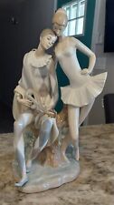Lladro Porcelain in Garden Ballet & Jester w/Mandolin Couple Large 18