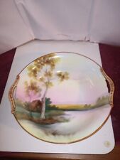 Nippon Hand Painted Serving Bowl House by Lake Scene Handles 1891-1911 Antique  picture