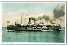 c1910's Steamer City Of Alpena Phostint Unposted Antique Postcard picture