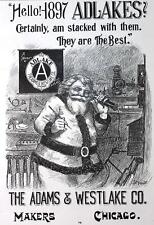 1896 Adlake Bicycles for 1897 They Are the Best SANTA Christmas Bicycle Print Ad picture