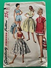 Simplicity sewing pattern #1182 misses teen weekend shorts top skirt 16 vtg 50s picture
