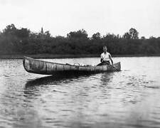 Franklin D Roosevelt paddles birch bark canoe around Campobello Isl- Old Photo picture