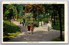 French Lick Indiana~French Lick Springs Hotel~Walks @ Springs~1931 Postcard picture