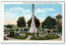 c1920 Soldiers Sailors Monument Fairview Cemetery Altoona Pennsylvania Postcard picture