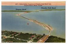 Miami Florida c1940's Rickenbacker Causeway, Crandon Park Beach, Virginia Beach picture