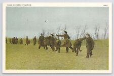 Military~Hand Grenade Practice~Soldiers In Field~Training~Take Cover~Vintage PC picture