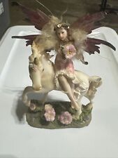 8 Inch Butterfly Winged Fairy with Magical Unicorn Statue Figurine picture