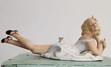 Vintage Seductive Lady Porcelain Figurine Art Sculpture picture