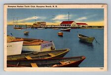 Hampton Beach NH-New Hampshire, Hampton Harbor Yacht, Vintage c1952 Postcard picture