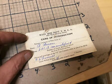 vintage original - west side dept YMCA card of introduction - FREE SWIM 1920's picture