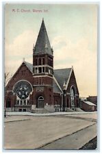 c1910 M.E. Church Exterior Building Warren Indiana IN Vintage Antique Postcard picture