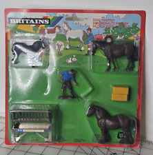 VINTAGE Britains #7165 Plastic Horses On Card - 1986 New Old Stock picture