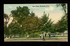 New Jersey NJ postcard Elizabeth, Scott Park Vintage 1918 picture