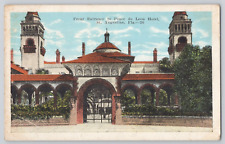 Postcard Front Entrance To Ponce De Leon Hotel, St. Augustine Fla picture