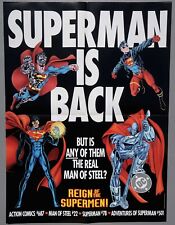 Superman is Back, Reign of the Supermen Poster DC Comics, 1993, Mint, Folded picture