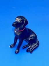 Retired HAGEN RENAKER Black Lab Labrador Dog w/ Red Collar Porcelain Figurine picture