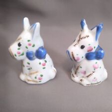 VTG Salt and Pepper Shaker Set Puppy Scottie Calico Dogs Japan Kitschy *READ picture