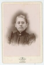 Antique c1880s Cabinet Card Lovely Woman With Glasses & Brooch Quakertown, PA picture