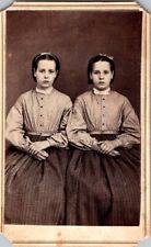 Set of Twin Girls, c1860s, CDV Photo #2257 picture