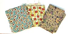 vintage lot of 3 1930s 1940s fabric feed sack remnants floral, abstract picture