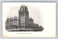 Detroit MI-Michigan, Union Station, Antique, Souvenir, Vintage Postcard picture