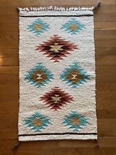 Vintage Gallup Navajo Native American Hand Carded Spun Throw 34x19” Southwest picture
