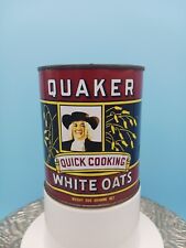 Vintage Quaker Quick Cooking White Oats  Can picture