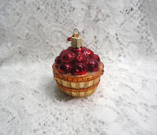 OLD WORLD CHRISTMAS GLASS APPLE BASKET CHRISTMAS ORNAMENT picture