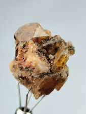 Rare Xenotime (Ce) gemmy crystals on matrix thumbnail specimen from Pak. 