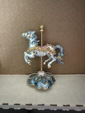 Westland Giftware 3” Metal Carousel Horse 2003 Blue picture