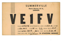 Ham Radio Vintage QSL Card     VE1FV   1953   Nova Scotia, CANADA picture