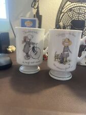 pair of holly Hobbie  mugs, porcelain picture