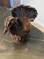 Vintage Wicker Basket, Turkey Woven Rattan Thanksgiving Country home picture