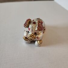 Vintage Piggy Trinket pig with hinges on lid Pink Rhinestones Jewelry box picture
