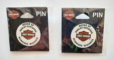 2 Collectible Vintage HARLEY DAVIDSON House Of Motorcycle PINS - Wisconsin NEW picture