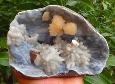 FABULOUS CALCITE & STILBITE WITH CHALCEDONY STALACTITE FLOWERS FORMATION # 1930 picture