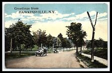 Hawkinsville New York Street View Greetings Postcard Posted 1917      pc210 picture